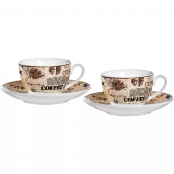 Ritzenhoff & Breker CREMA set za cappuccino, 4 dijela, porculan, tisak motiva, perivo u perilici posuđa 422108