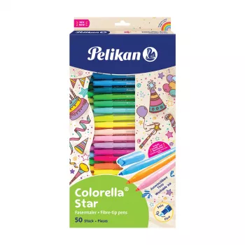 Pelikan Colorella Star C302/50 set flomastera, 50 različitih boja, tinta na bazi vode koja se ispire, ventilirane kapice 825092