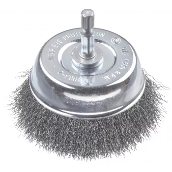 kwb čelična četka lonac 75 mm, 0,2 mm valoviti čelik, 6 mm drška za metal i kamen 606310