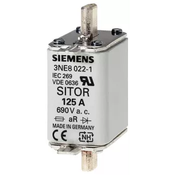 Siemens NH osigurač 160 A, veličina 00, gG, 500 V AC/250 V DC, nožasti kontakti, prednji indikator 3NE8 024-1