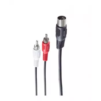 Shiverpeaks BASIC-S DIN 5-pinski utikač na 2 RCA utikača audio kabel, 1,5 m, crni BS10312