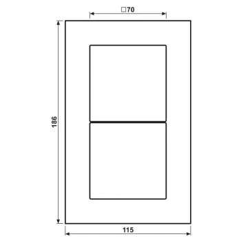 JUNG LSP 982 GLAS stakleni okvir 2-struki, LS PLUS, 115 x 186 x 11 mm