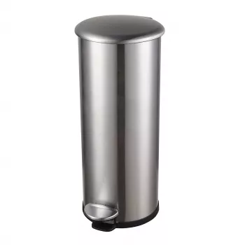 HELIT metalna kanta za smeće na pedalu, 20 L, srebrni nehrđajući čelik, okrugla, soft-close, nožna pedala H2406600