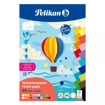 Pelikan blok od obojenog kartona DIN A5, 40 listova, 120 g/m², 21 boja, slijepljeno na vrhu 300002259