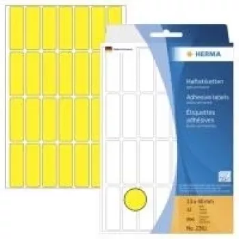 HERMA 2361 žute mat trajne samoljepljive papirnate etikete, 13 x 40 mm, 896 etiketa (32 lista x 28)
