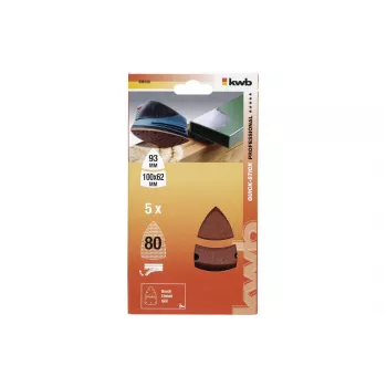 KWB 496108 delta brusni papir, granulacija 80, 93 mm, paket od 5