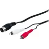 Wentronic AVK 114-150 1.5m 5-Pin DIN to 2x RCA Male Audio Cable - Black 50014
