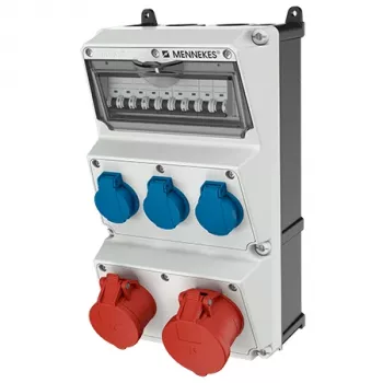 MENNEKES AMAXX 930011 zidna kombinacija utičnica, 63 A, IP44, siva
