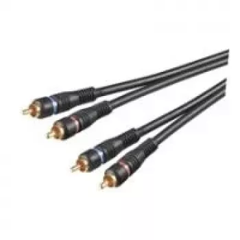 Wentronic AVK 132-1000 10 m RCA audio kabel, 2x RCA utikač na 2x RCA utikač, crni 50434