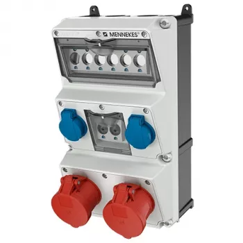 MENNEKES AMAXX zidna kombinacija utičnica 930014, 32A 400V, 2x CEE + 2x Schuko, IP44