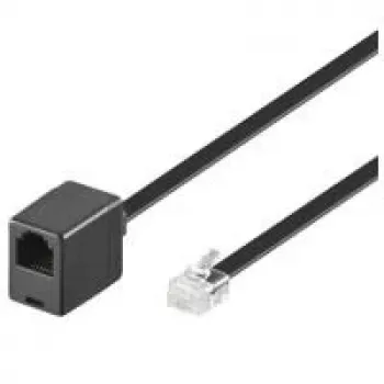 Wentronic Goobay modularni produžni kabel RJ12 6P6C utikač na utičnicu, 6 m, crni 68264