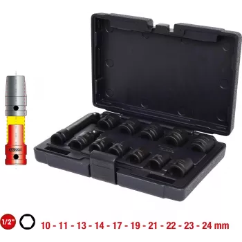KS TOOLS 1/2 inch šesterokutni udarni set utičnica, kratki, 12-dijelni (515.0112)