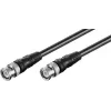Wentronic Goobay BNC Connection Cable, Black, 3 m - BNC Male to BNC Male, 75 Ohm Coaxial 50089