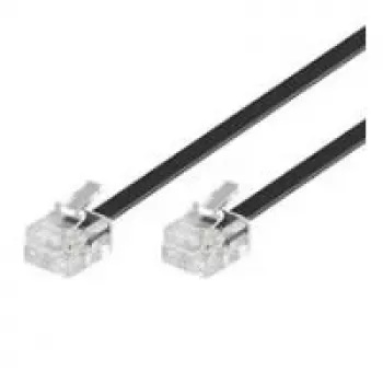 Wentronic Goobay modularni spojni kabel, crni, 15 m - RJ11/RJ14 (6P4C) utikač na RJ11/RJ14 (6P4C) utikač 50320