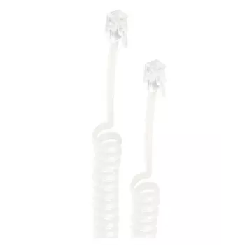 Shiverpeaks spojni kabel za telefonsku slušalicu, RJ10 4P4C utikač na RJ10 4P4C utikač, pozlaćeni kontakti, 2 m, bijeli (BS70132)