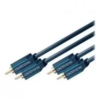 ClickTronic Casual Series RCA audio kabel 2x RCA utikač na 2x RCA utikač 10m dvostruko oklopljeni koaksijalni crni