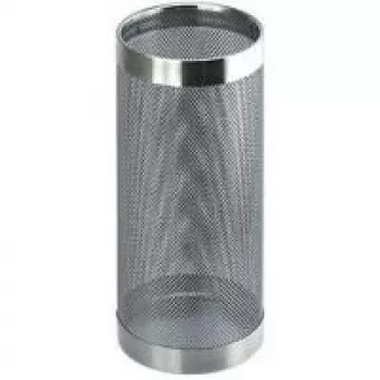 HELIT H2515500 metalni stalak za kišobrane, perforirani dizajn, krom, okrugli, promjer 240 mm, visina 490 mm