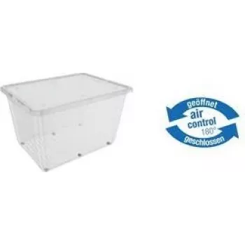 keeeper bert kutija za pohranu s kotačićima, 136 L, Air-Control poklopac, prozirno-siva 1056700100000