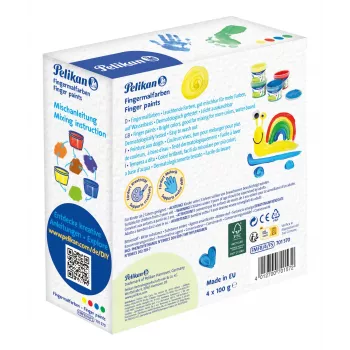 Pelikan prstna boja osnovne boje, pakiranje od 4, na bazi vode, dermatološki testirano, lako se čisti – 1 komad (701570)