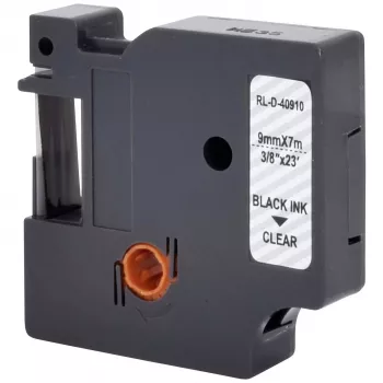 Renkforce RF-LT-D40910 Compatible Label Tape for DYMO D1 - 40910, 9 mm, Transparent, Black, 7 m RF-6027842