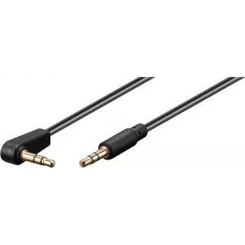 Wentronic Goobay 3,5 mm stereo kabel za slušalice, 1 m, crni, ravni na 90° zakrivljeni, utikač na utikač 67783