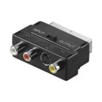 Wentronic AVK 196 SCART na 3x RCA + S-Video adapter, utikač na utičnicu, crni 50123