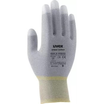 Uvex Unipur Carbon zaštitne radne rukavice od najlona, veličina 10, sivo-crne, PU obloga dlana, antistatične 6055610