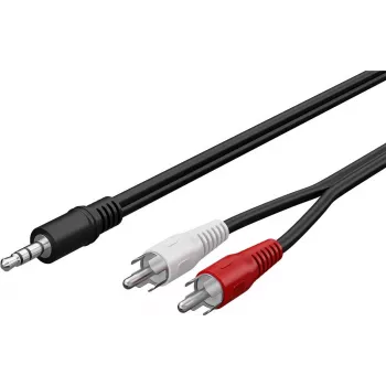 Wentronic Goobay 3,5 mm jack na 2x RCA adapter kabel, 20 m, crni 50779