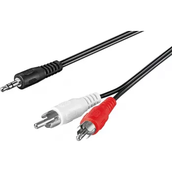 Wentronic Goobay 3,5 mm jack na 2x RCA adapter kabel, 20 m, crni 50779