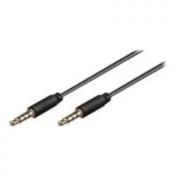 Wentronic Goobay 3,5 mm jack spojni kabel, crni, 2 m - 3,5 mm jack utikač (4-Pin, stereo) na 3,5 mm jack utikač (4-Pin, stereo) (63830)