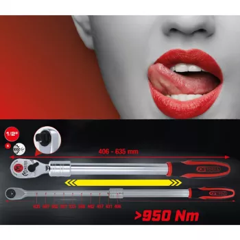 KS Tools 935.1285 1/2 inch reverzibilni ključ, 635 mm, 72 zuba, krom-vanadij