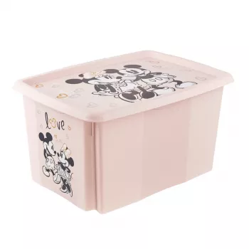 keeeper kutija za spremanje Karolina Minnie, 45 litara kutija za slaganje i uklapanje s poklopcem, polipropilen, Nordic Pink, 1 komad 1223958124700