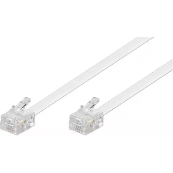 Goobay modularni spojni kabel RJ11/RJ14 (6P4C) utikač na utikač, 3 m, bijeli (93067)