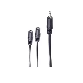 shiverpeaks BASIC-S audio Y-adapter kabel, 3,5mm stereo utikač na 2x 3,5mm stereo utičnice, 0,2m, crni BS30761