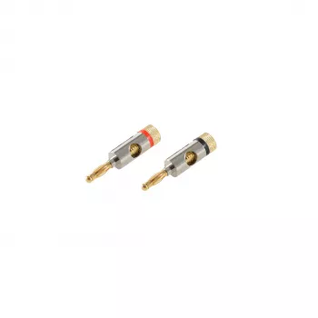 SHIVERPEAKS BASIC-S set banana utikača, 2-dijelni crveni/crni, pozlaćeni metal, 4 mm BS56210-SET