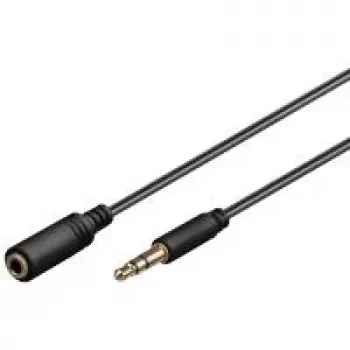 Wentronic Goobay 3,5mm produžni kabel za slušalice, crni, 1 m - 3,5mm utikač na 3,5mm utičnicu, stereo (97113)