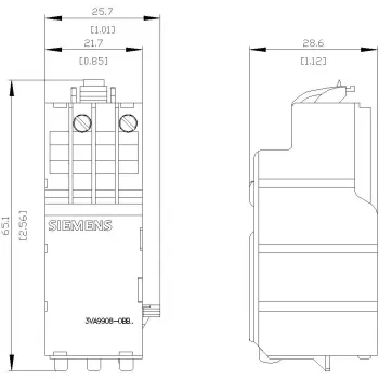 SIEMENS podnaponski okidač 208-230V AC 50/60 Hz za 3VA prekidače snage (3VA99080BB25)