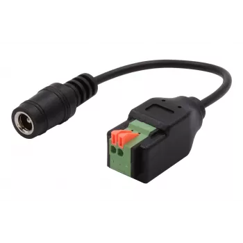 EXSYS DC utičnica 5,5x2,1mm na 2-polni priključni blok adapter kabel s gumbom, 15cm EX-49141