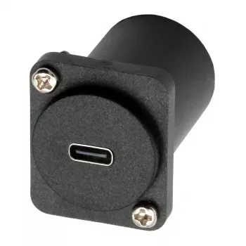 EXSYS D-tip USB-C utičnica na utičnicu adapter, USB 3.2 Gen 1, panelna montaža, crni (EX-49158)