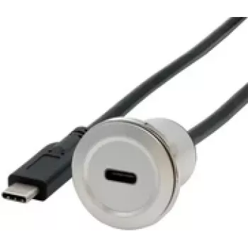 EXSYS EX-49183 ugradbeni adapter metalni, USB-C utičnica na utikač, USB 3.2 Gen 1, 30 cm