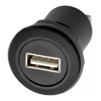 EXSYS EX-49212 USB 2.0 ugradbeni adapter, USB-A utičnica na USB-A utičnicu, crni