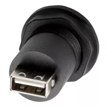 EXSYS EX-49212 USB 2.0 ugradbeni adapter, USB-A utičnica na USB-A utičnicu, crni