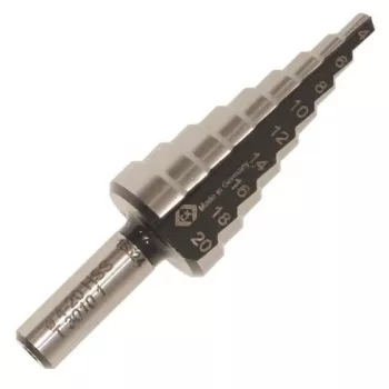 C.K Tools HSS Step Drill Bit 6-20 mm T3010 1 with Cylindrical Shank