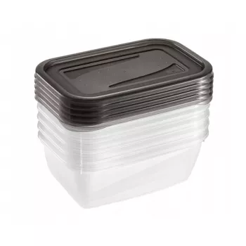 keeeper fredo fresh set posuda za pohranu hrane, 5x 0,5 L, pravokutne, prozirne sa sivim poklopcima 3067282700000
