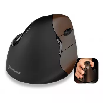 Evoluent VerticalMouse 4 Small Wireless laserski miš za desnu ruku, crno-srebrni 500793