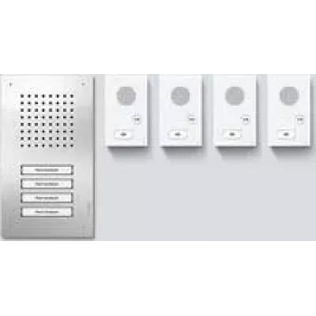 Siedle SET CLAB 850-4 E/W audio set Classic nehrđajući čelik/bijeli (210010048-00)