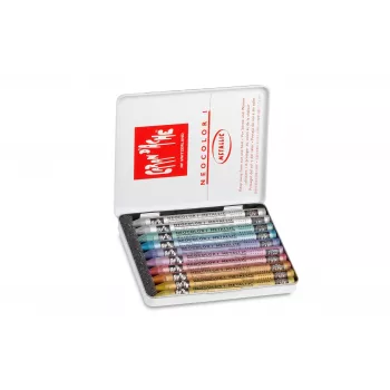 Caran d'Ache Neocolor I Metallic voštane bojice, set od 10, okrugle s papirnatim omotom 7004.310