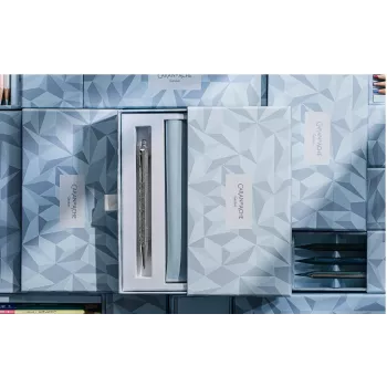 Caran d'Ache Ecridor Alpine Frost set kemijske olovke i mehaničke olovke, crna tinta, Medium, platirani CC0890.025