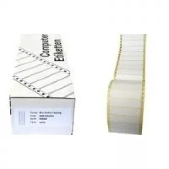 Kores EE8936 neprekinute računalne etikete, 89 x 36 mm, 4000 etiketa, fanfold, bijele, trajno ljepilo, za matrične pisače