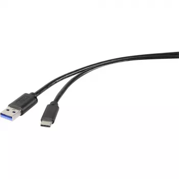 Renkforce RF-4535908 USB 3.2 Gen 1 kabel, USB-A na USB-C, 3 m, crni